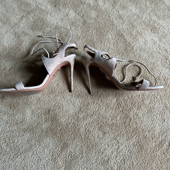 Aquazzura pink suede ankle wrap sandals sz 40 - Picture 6 of 6